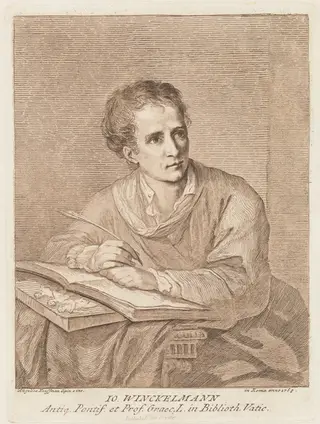 Johann Winckelmann, by Angelica Kauffmann, ink, 1764