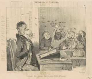 Triste sort des professeurs ..., by Honoré Daumier, ink, 1846
