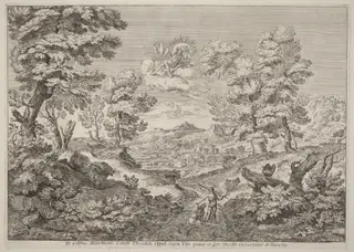 Apollo and a Nymph Leading a Lion, by Crescenzio Onofri, ink, 1696