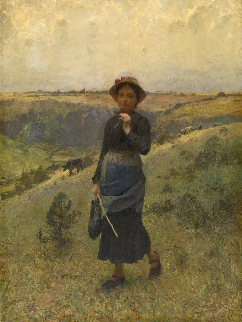 Cowherd in the Ardennes, by Évariste Carpentier, oil, 1893