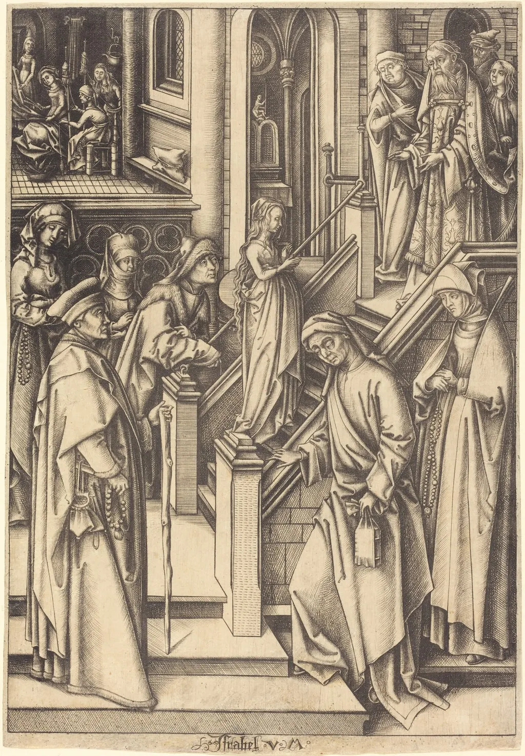 The Presentation of the Virgin, by Israhel van Meckenem, ink, 1495