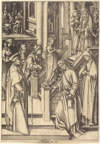 The Presentation of the Virgin, by Israhel van Meckenem, ink, 1495