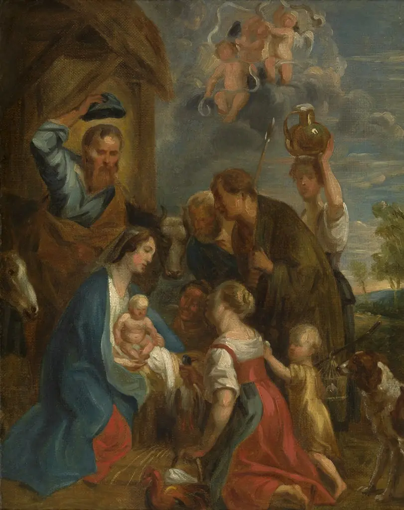 The Adoration of the Shepherds, by Jacob Jordaens, oil, 1643