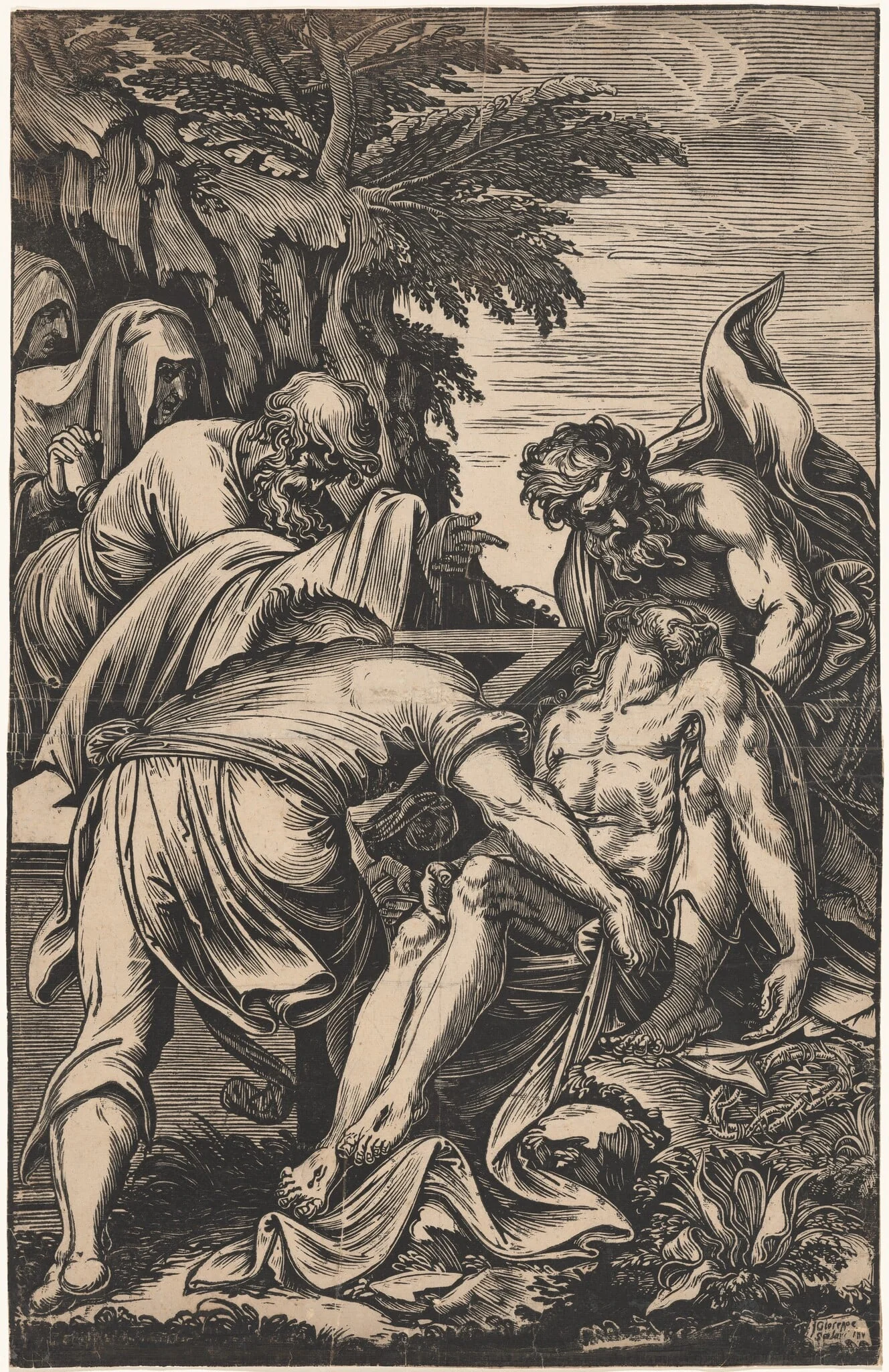The Entombment, detail