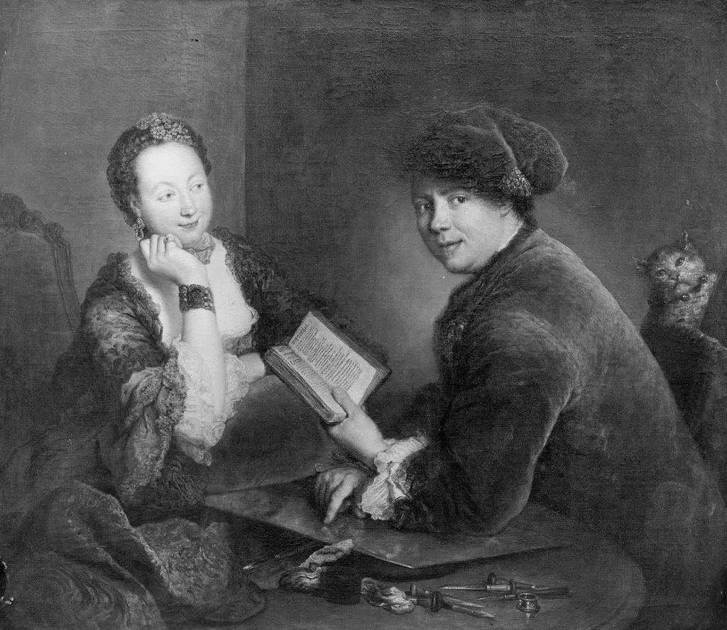 Portrait of the engraver Georg Friedrich Schmidt and his wife Dorothea Luise, born Videbant, by Antoine Pesne, unspecified, 1748