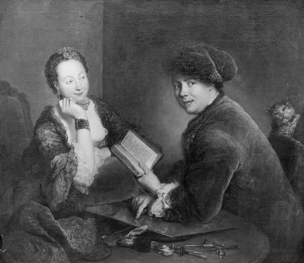 Portrait of the engraver Georg Friedrich Schmidt and his wife Dorothea Luise, born Videbant, by Antoine Pesne, unspecified, 1748
