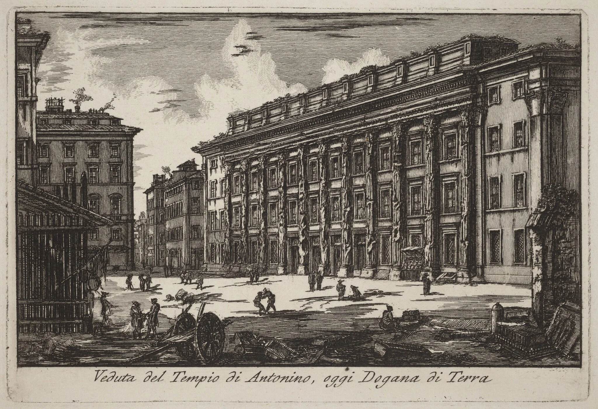 Veduta del Tempio di Antonino, oggi Dogana di Terra (View of the Temple of Antoninus, now the Land Customs Office), detail
