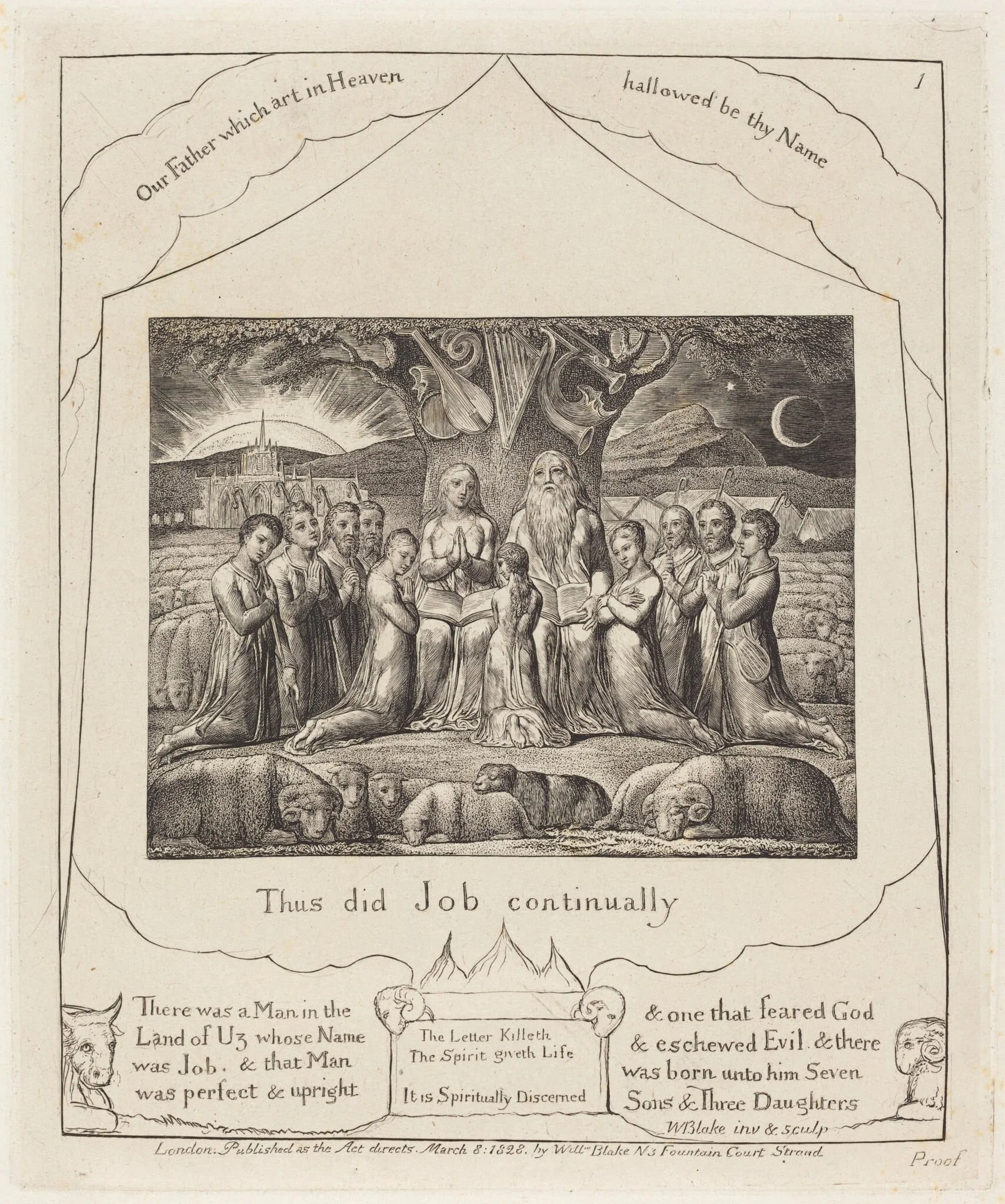 Job and His Family, detail