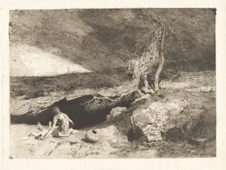 The Anchorite, by Mariano Fortuny Marsal, ink, 1869