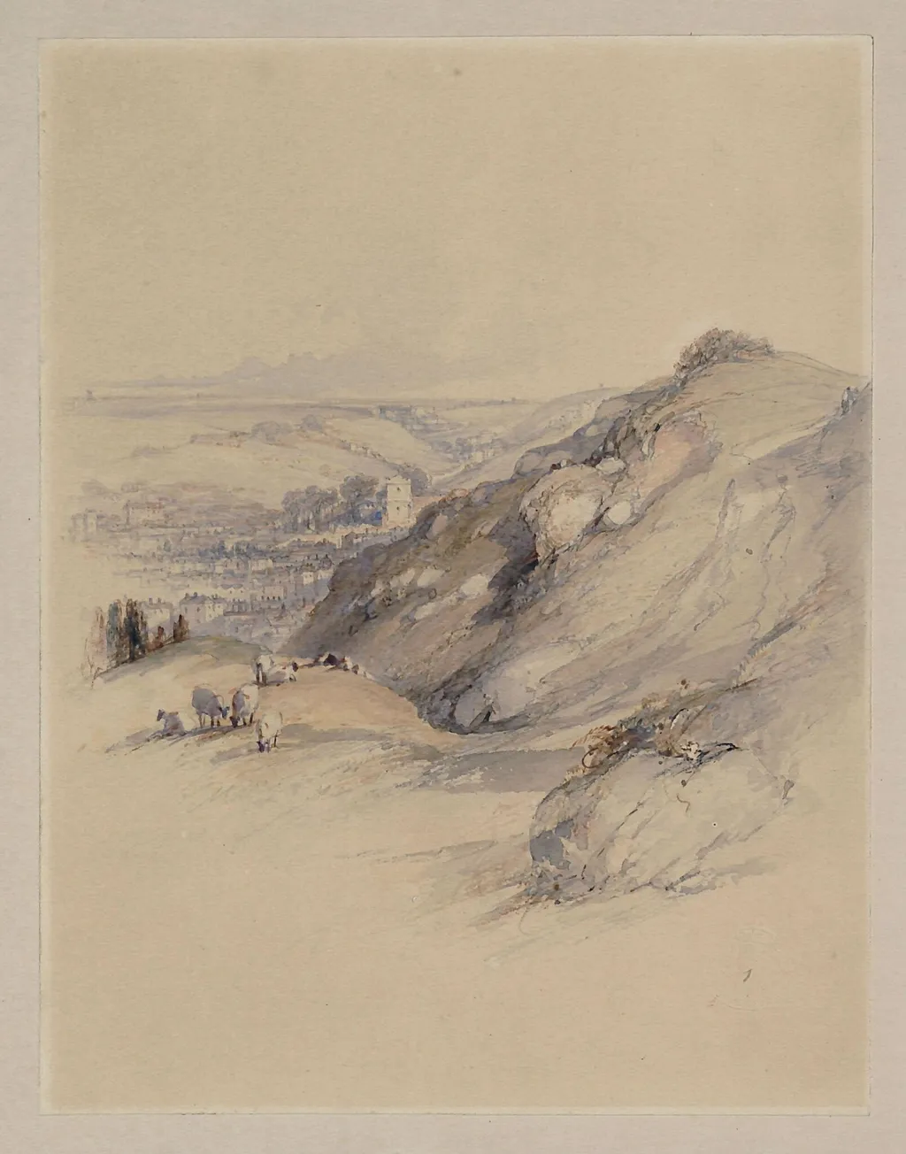 Rock at Hastings, by Robert Brandard, watercolor, 1850
