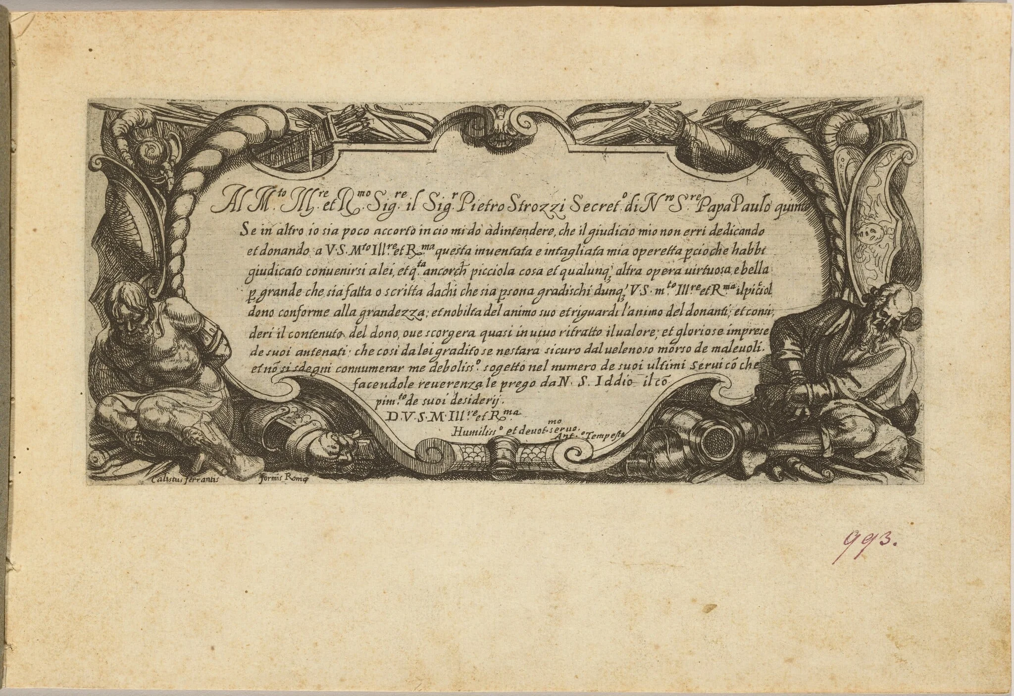 Frontispiece: Dedication to Pietro Strozzi, detail