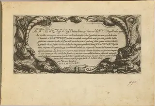 Frontispiece: Dedication to Pietro Strozzi, by Antonio Tempesta, ink, 1592