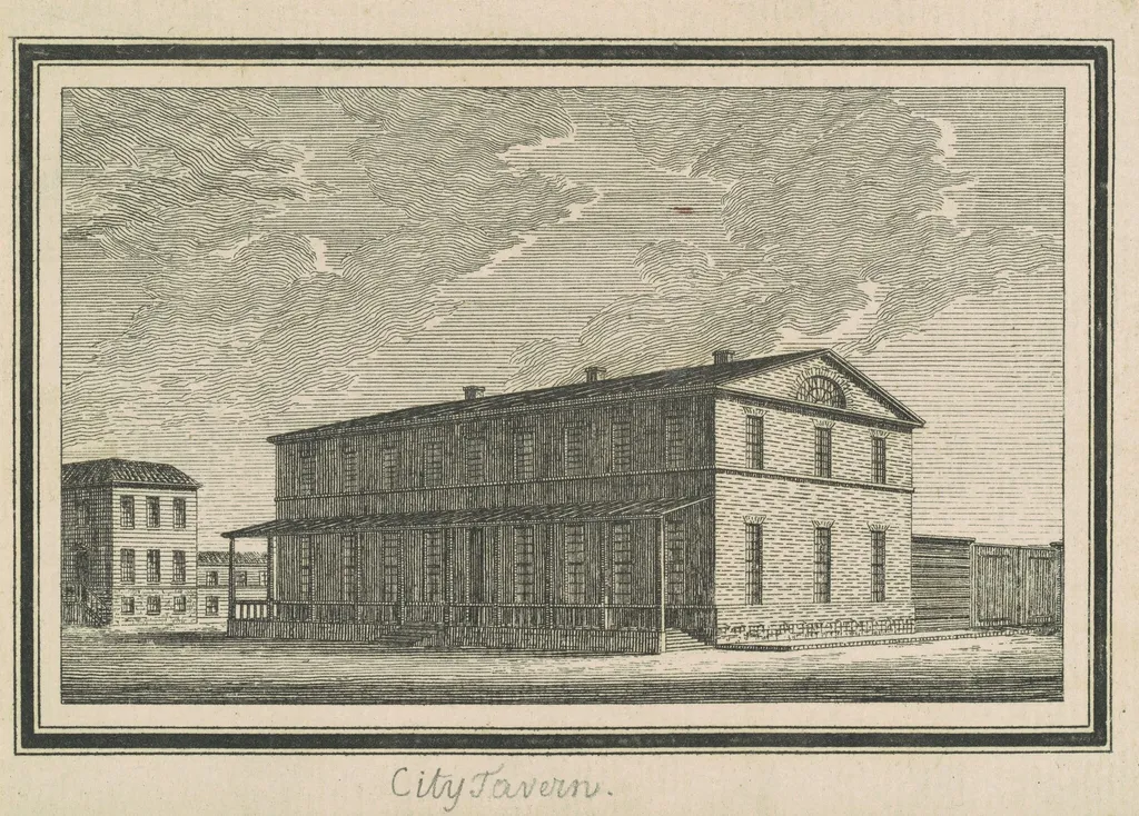 Esperanza, City Tavern, by Charles B. J. Févret de Saint-Mémin, ink, 1795