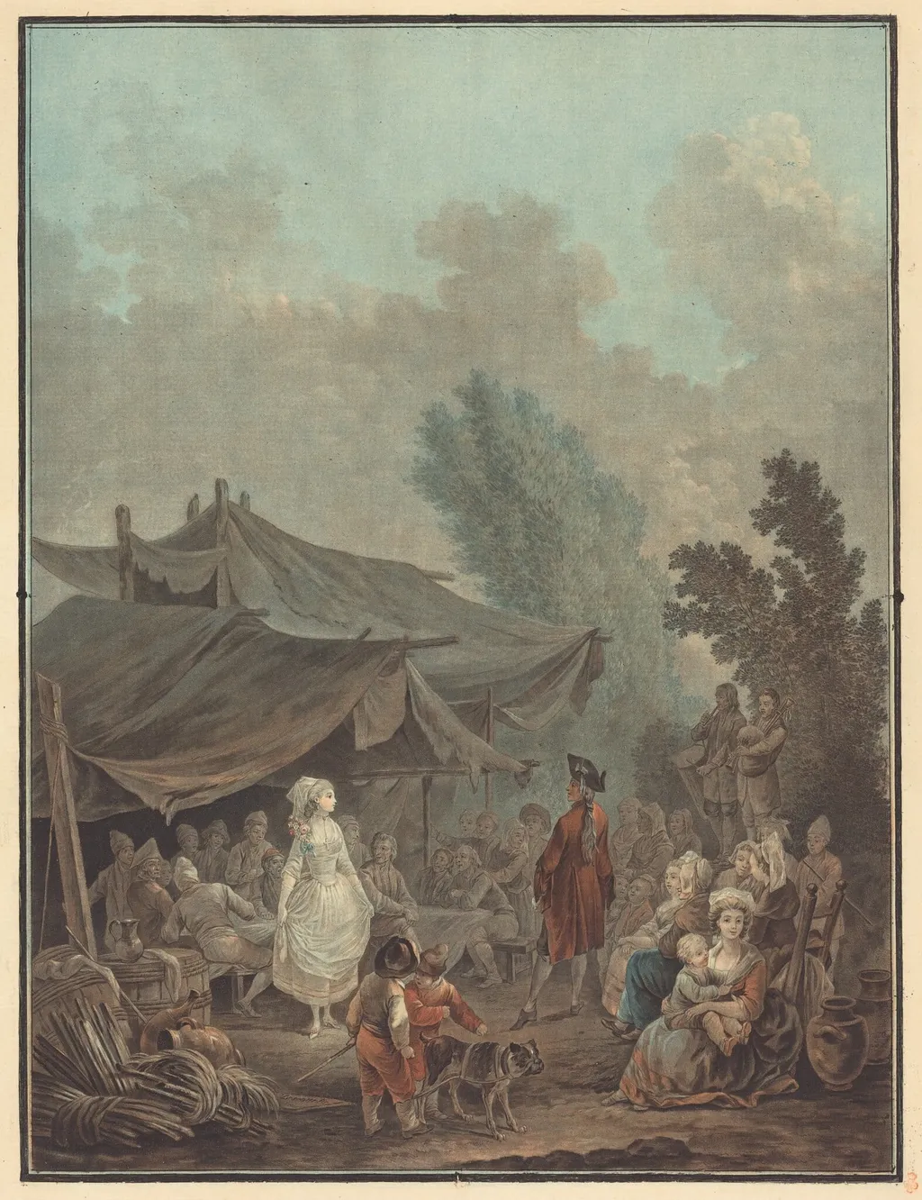 Noce de Village (Village Wedding), by Charles-Melchior Descourtis, ink, 1785