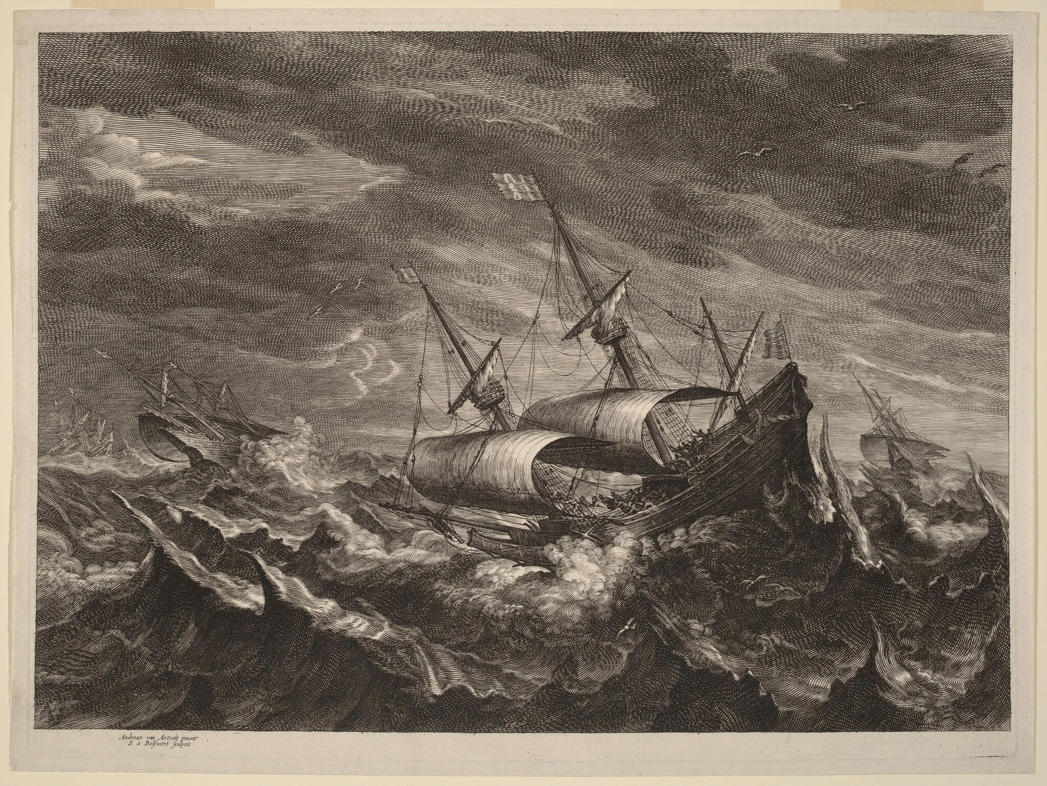 Sailing Boats in a Tempest, detail