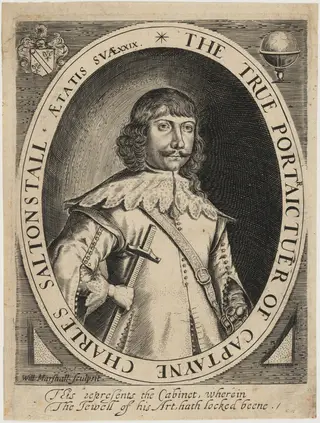 Captain Charles Saltonstall, by William Marshall, ink, 1642