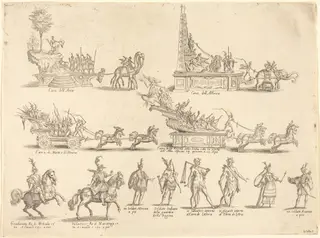 Floats and Participants, by Jacques Callot, ink, 1616