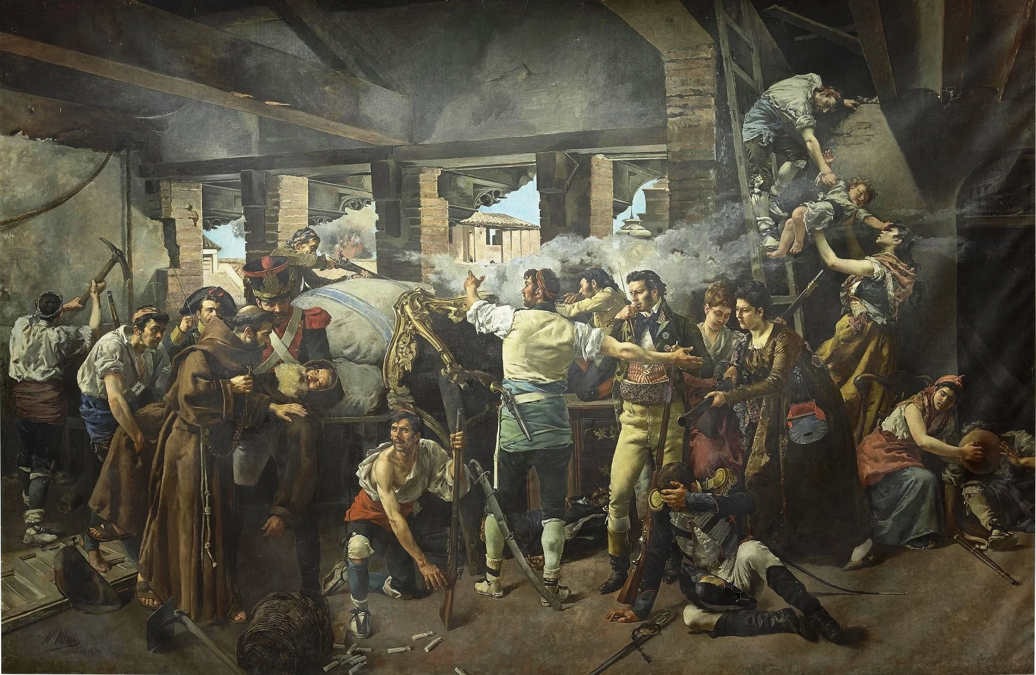 Defensa del Convento de Santa Engracia de Zaragoza 1809, detail