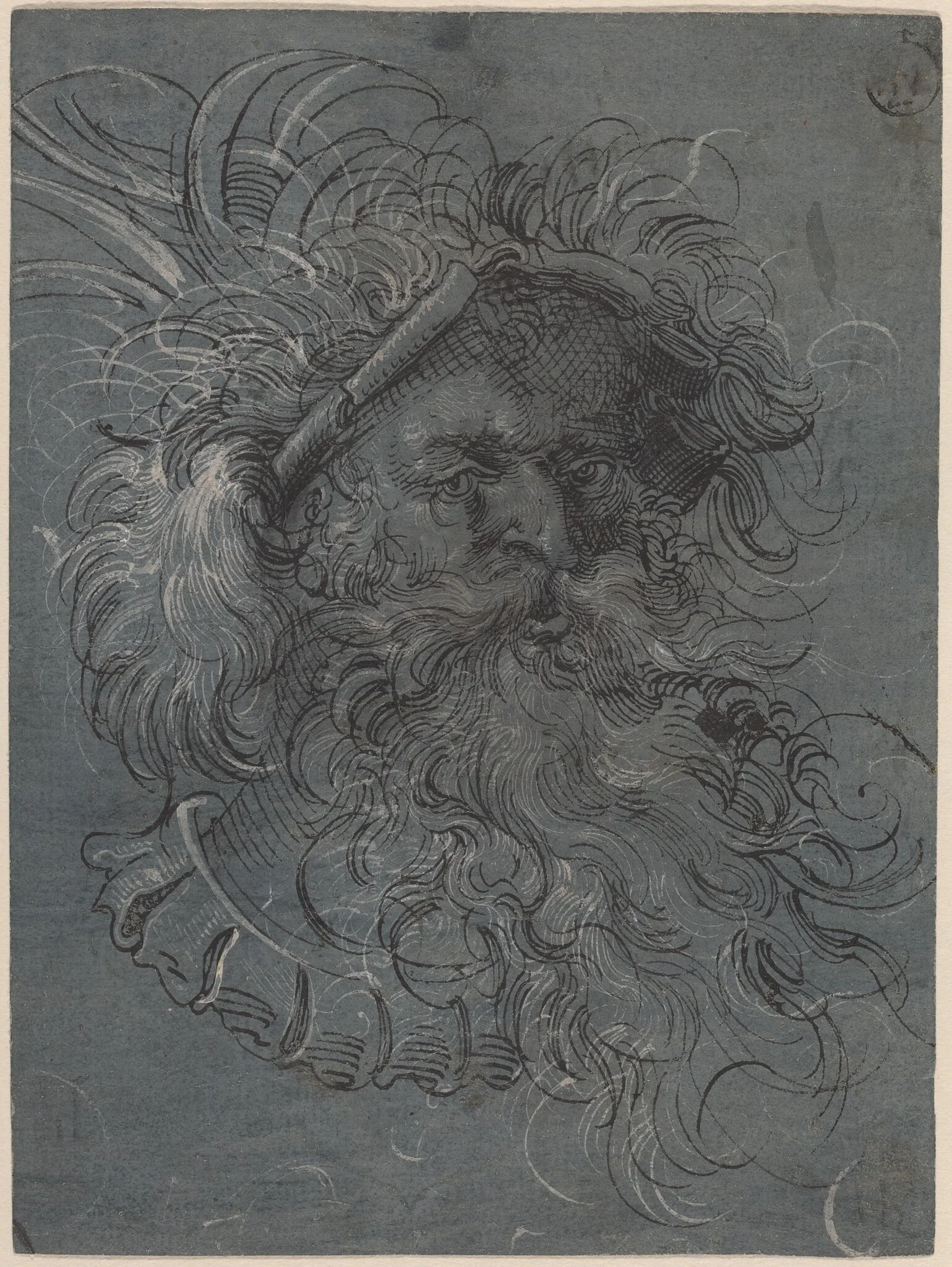 Head of a Bearded Man, detail