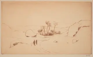 Oasis in the Desert, by Emil Orlik, ink, 1913