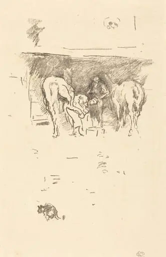 The Good Shoe, by James McNeill Whistler, ink, 1895