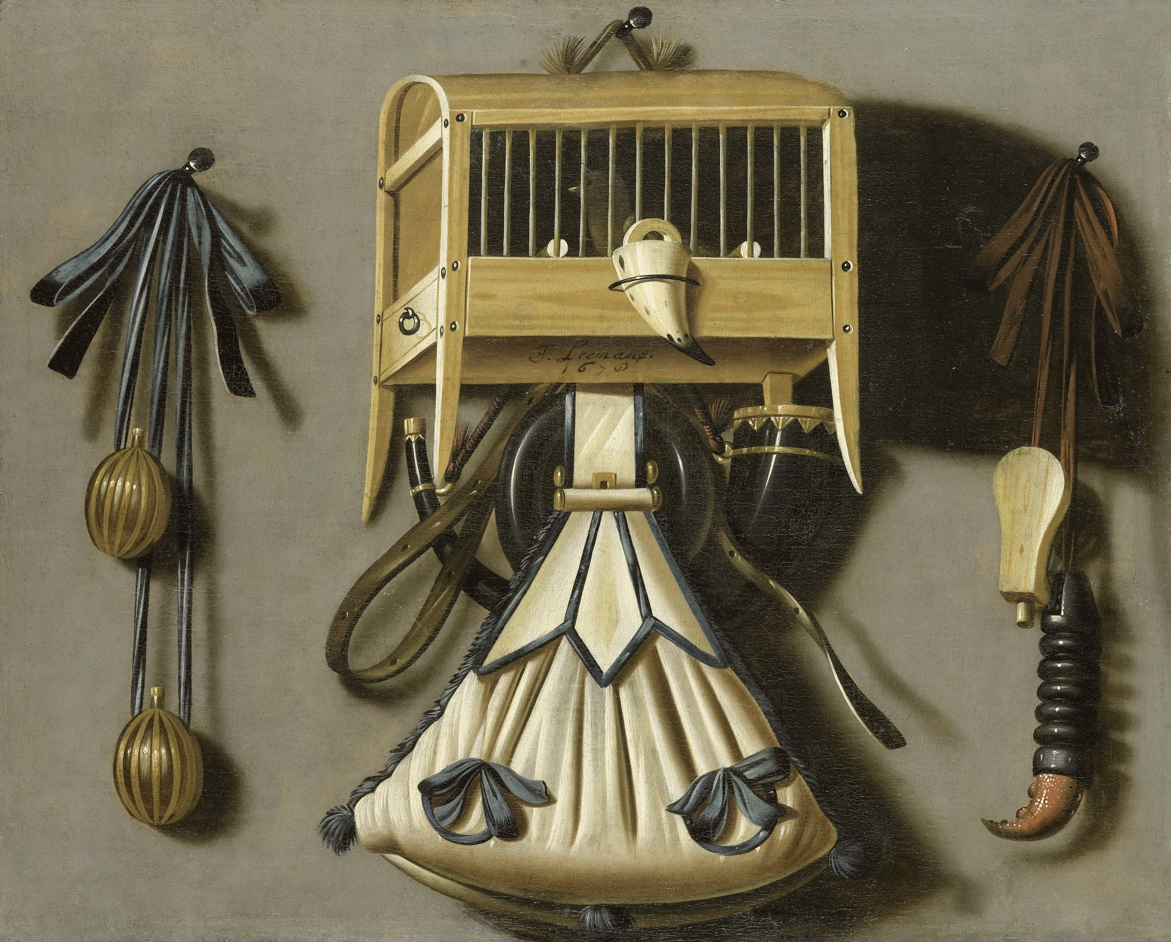 Still life with hunting implements, detail