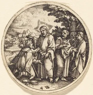 Christ Consoling the Centurion, by Master IB, ink, 1516