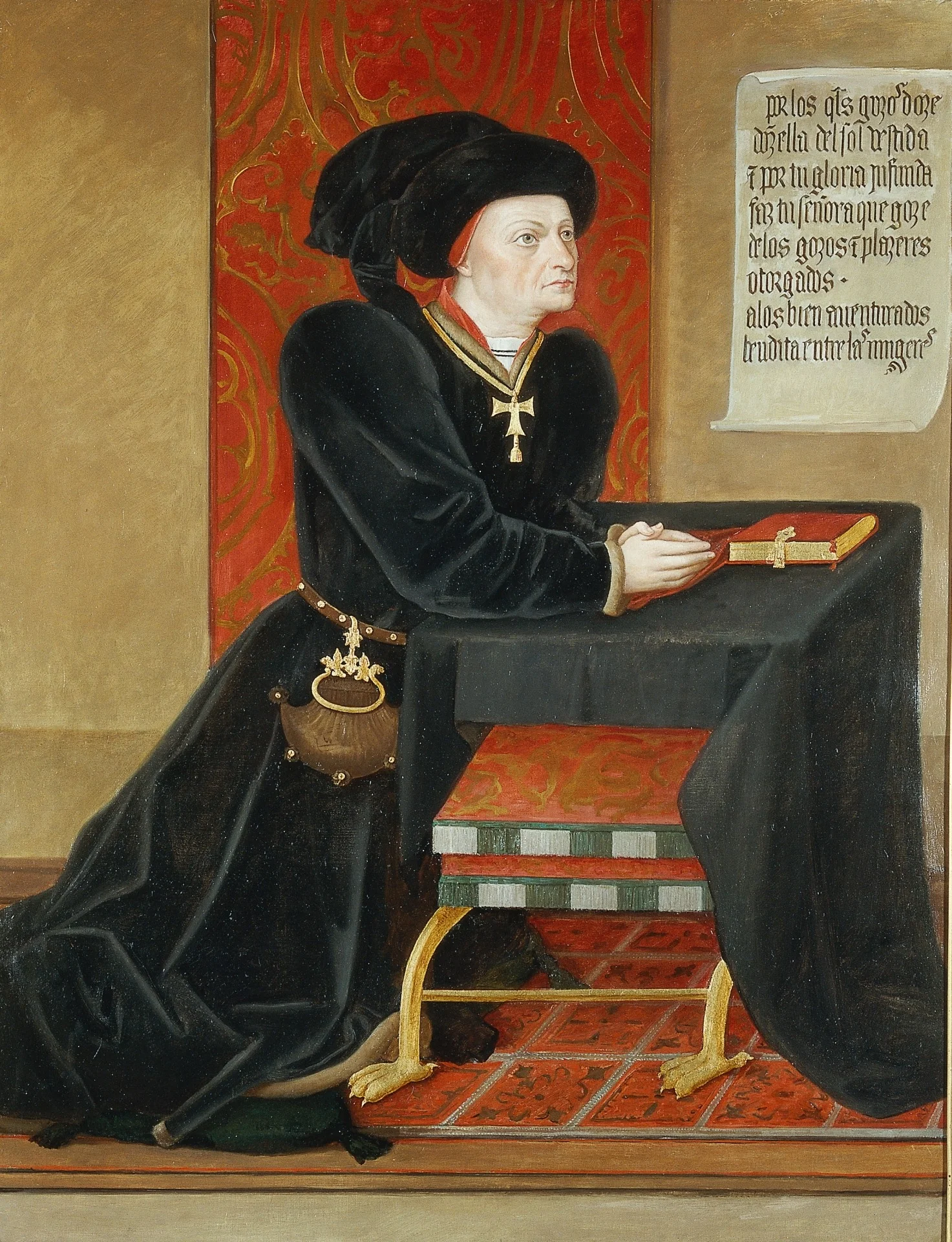 El marqués de Santillana (copia), detail