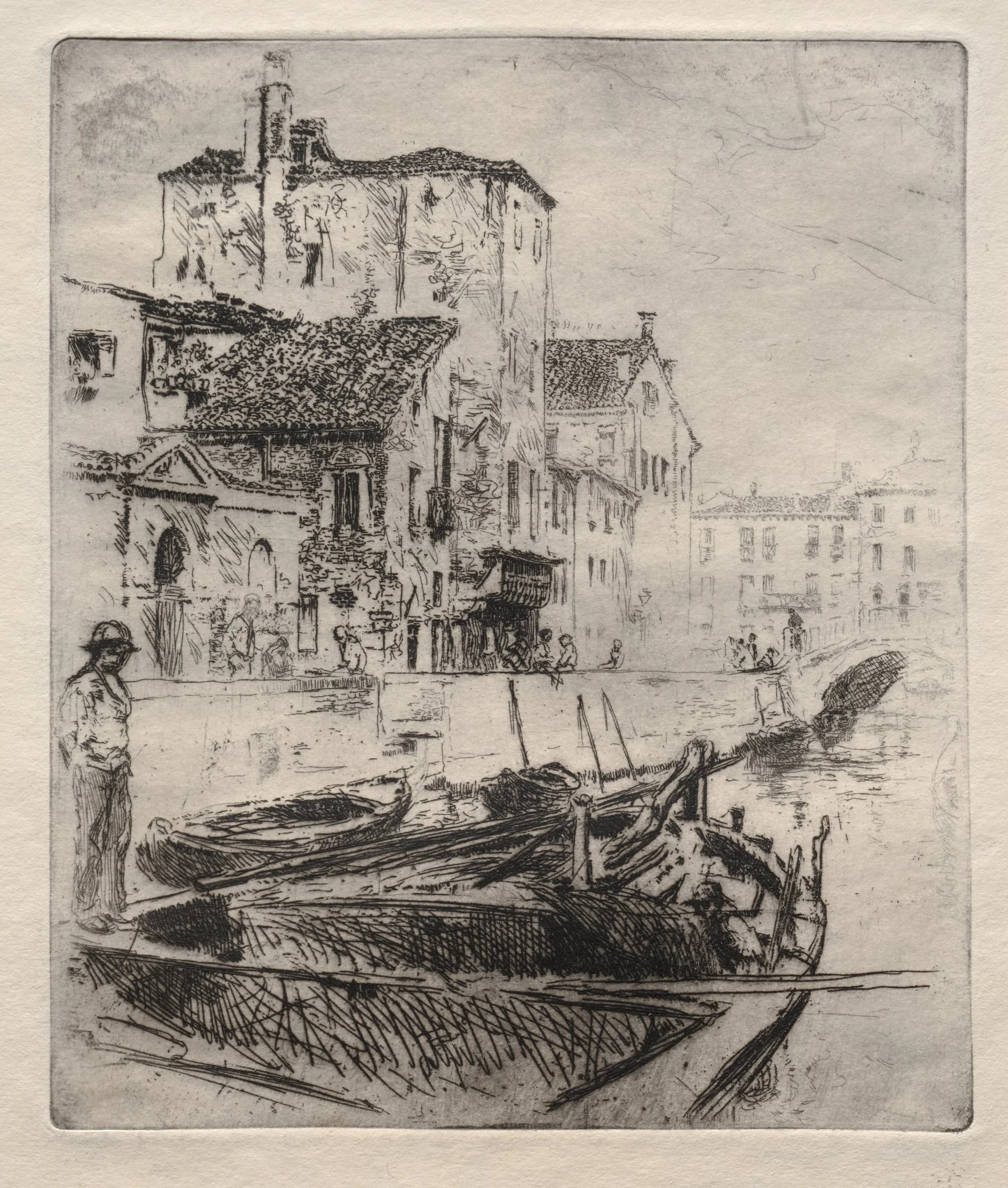 Venetian Canal and Boats, No. 8, detail