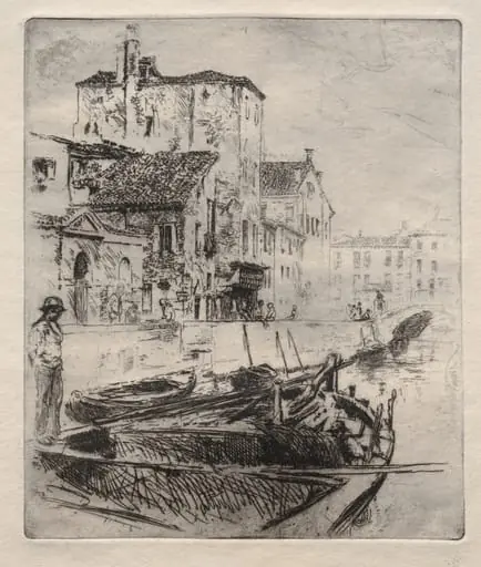 Venetian Canal and Boats, No. 8, by Robert Frederick Blum, 1804