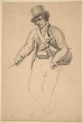 Irish Fisherman, by John Wesley Jarvis, chalk, 1810