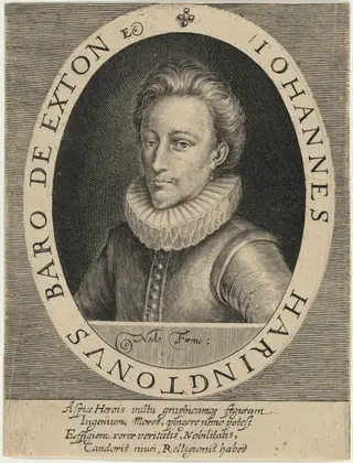 John Harington, Second Baron of Exton, by Magdalena van de Passe, ink, 1620