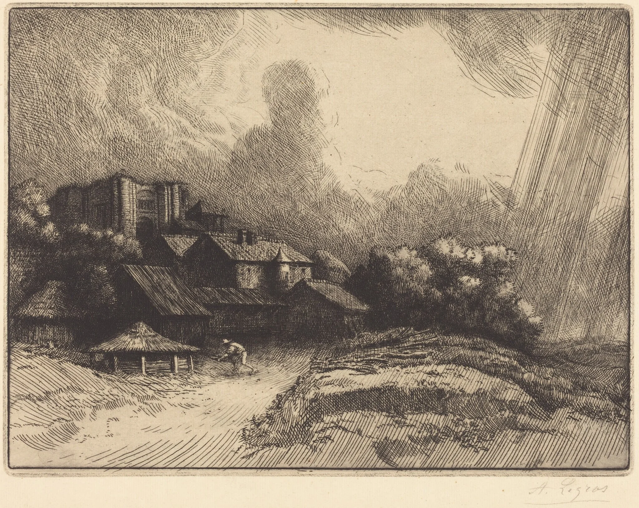 Farm at the Monastery (La ferme de l'abbaye), detail