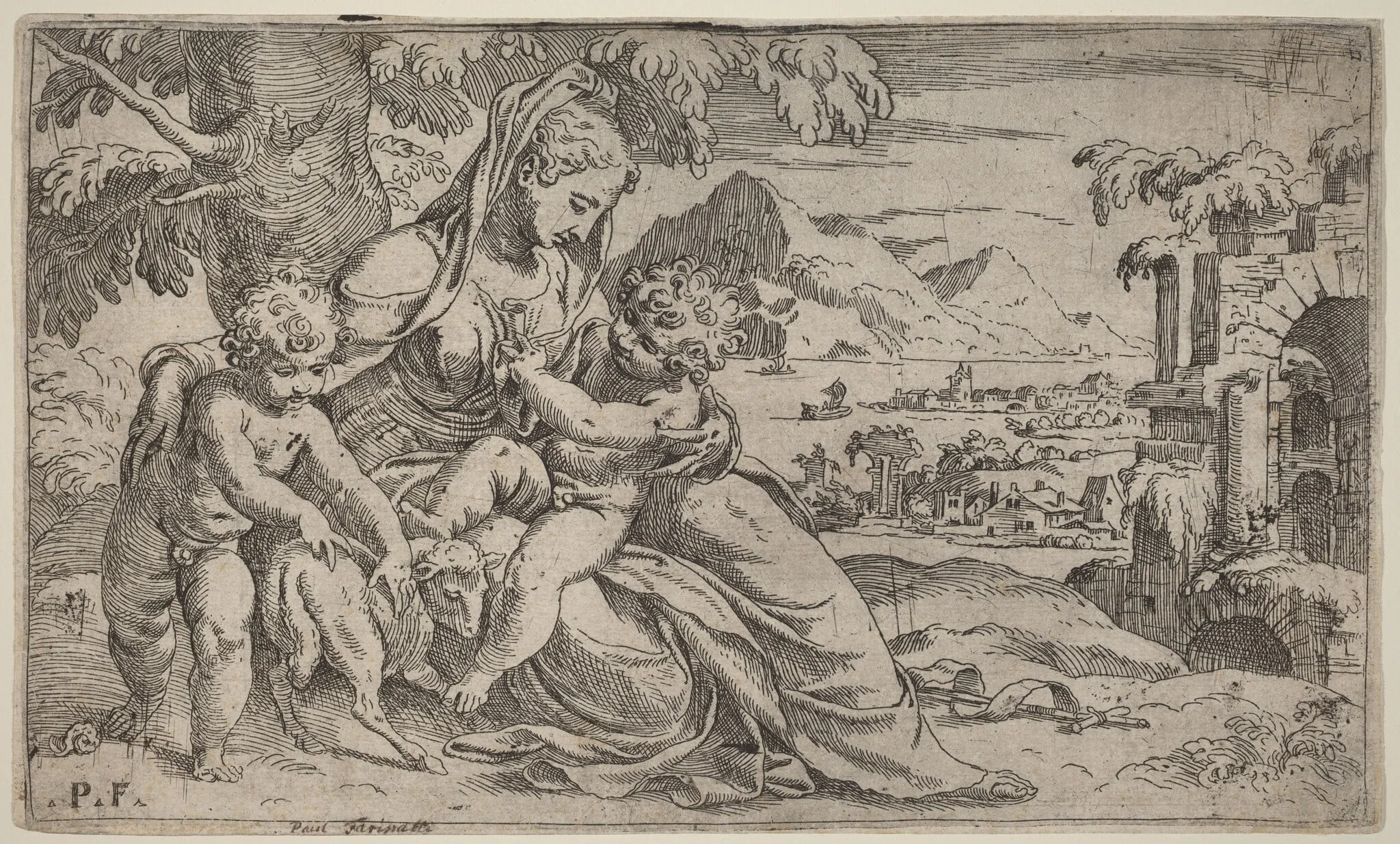 Madonna and Child with John the Baptist, detail