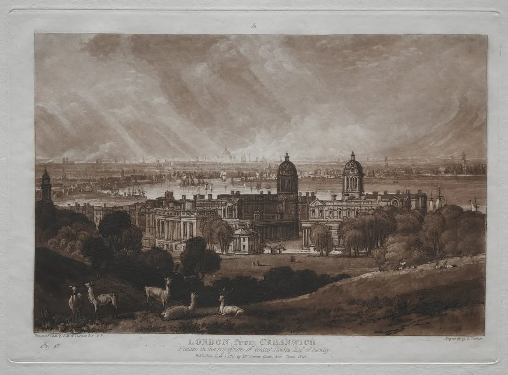 Liber Studiorum:  London from Greenwich, by Joseph Mallord William Turner, 1823