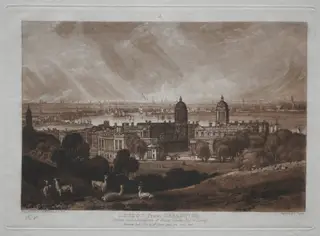 Liber Studiorum:  London from Greenwich, by Joseph Mallord William Turner, 1823