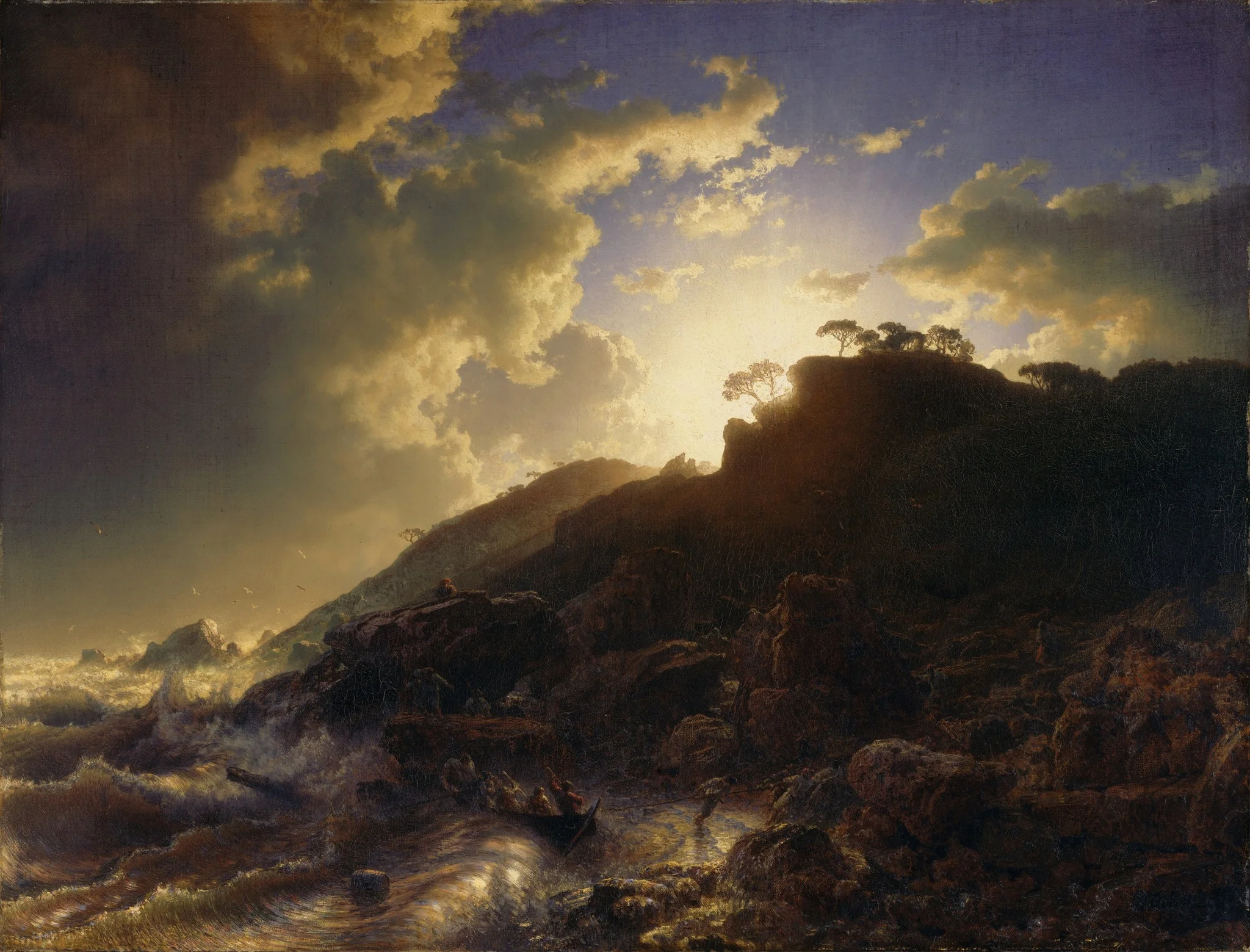 Sunset after a Storm on the Coast of Sicily, detail