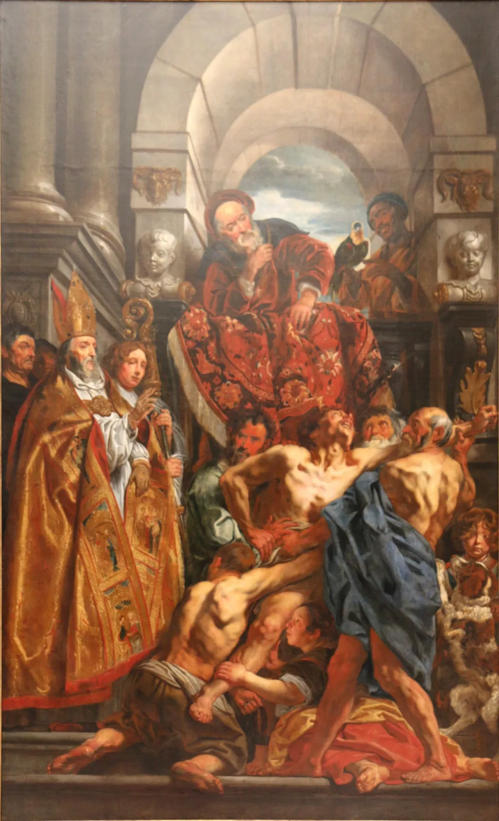 De heilige Martinus geneest een bezetene, by Jacob Jordaens, oil, 1630