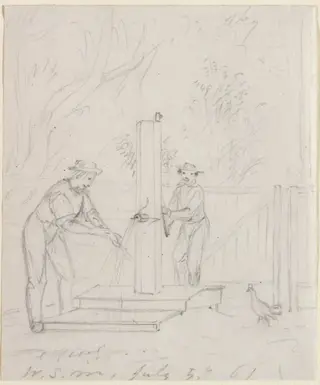 At the Pump, by William Sidney Mount, 1861