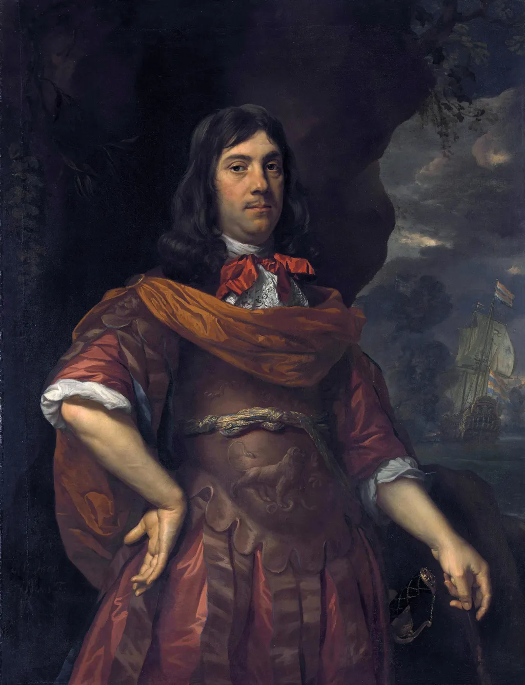 Cornelis Tromp (1629-91). Lieutenant-admiral general, by Johannes Mytens, oil, 1668