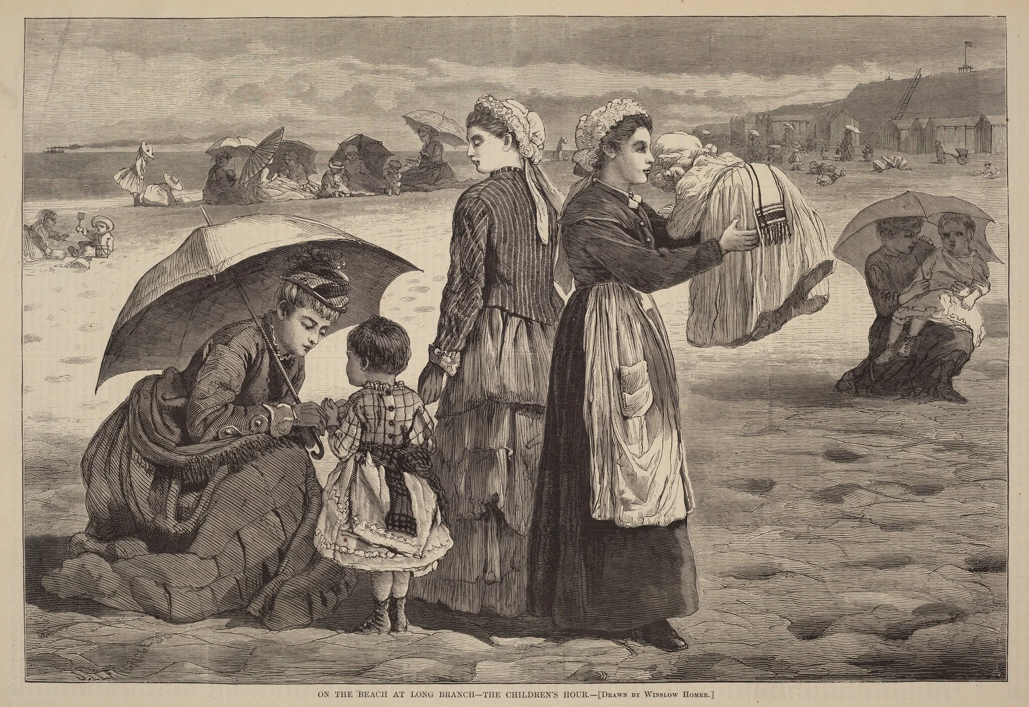 On the Beach at Long Branch - The Children's Hour, detail