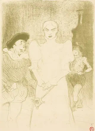 At the Opera: Mme. Caron in "Faust" (A l'opéra: Mme. Caron dans "Faust"), by Henri de Toulouse-Lautrec, ink, 1894
