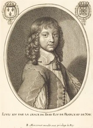 Louis XIV, by Balthasar Moncornet, ink, 1634