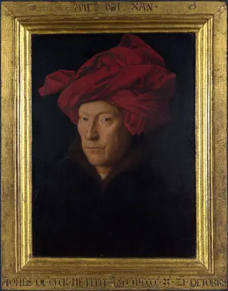 Portrait of a man in a turban (self-portrait?), by Jan van Eyck, unspecified, 1433