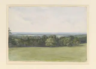 View from the drawing room window at Camfield Place, by Beatrix Potter, watercolor, 1884