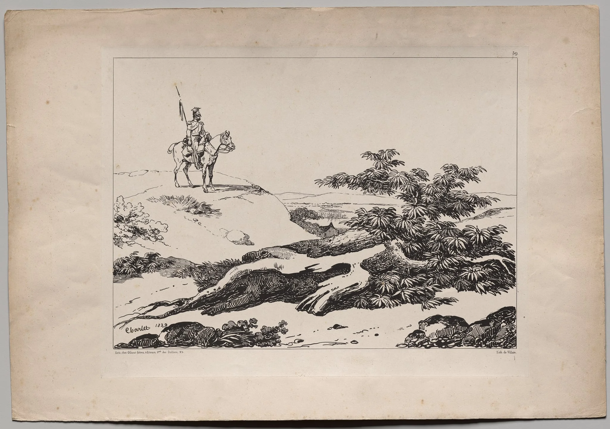 Soldier on Horse in Landscape, detail