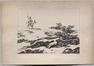 Soldier on Horse in Landscape, by Nicolas Toussaint Charlet, 1840