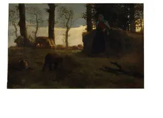The Shepherdess, by Jean François Millet, oil, 1851