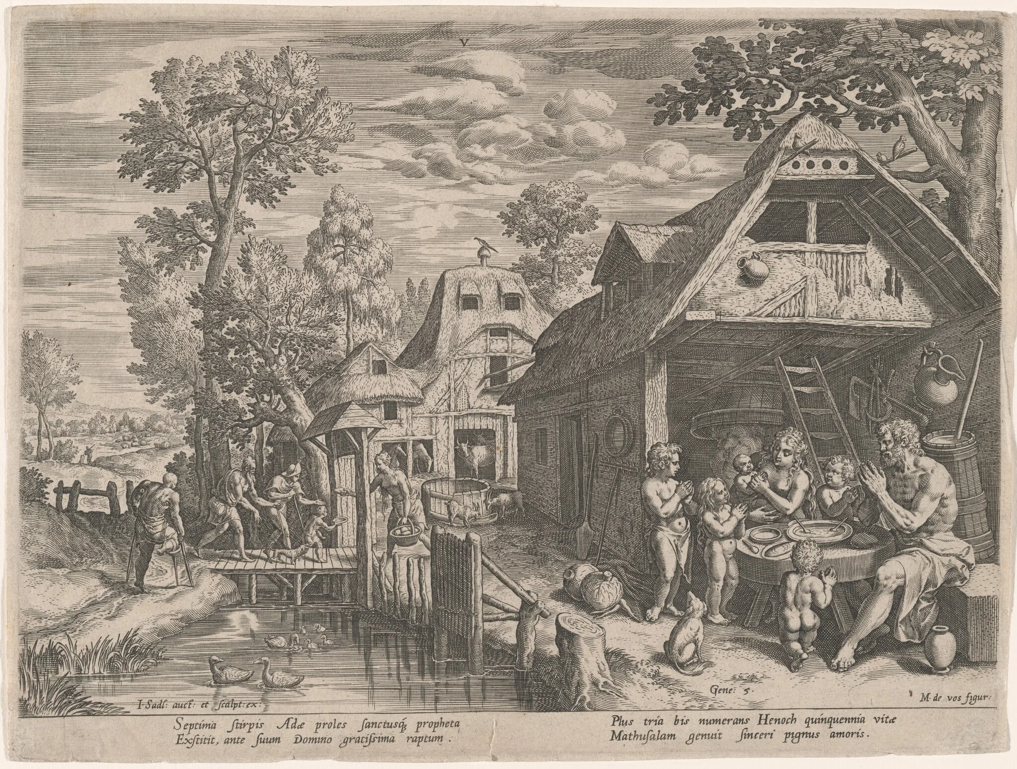 Henoch and His Family at a Meal, detail