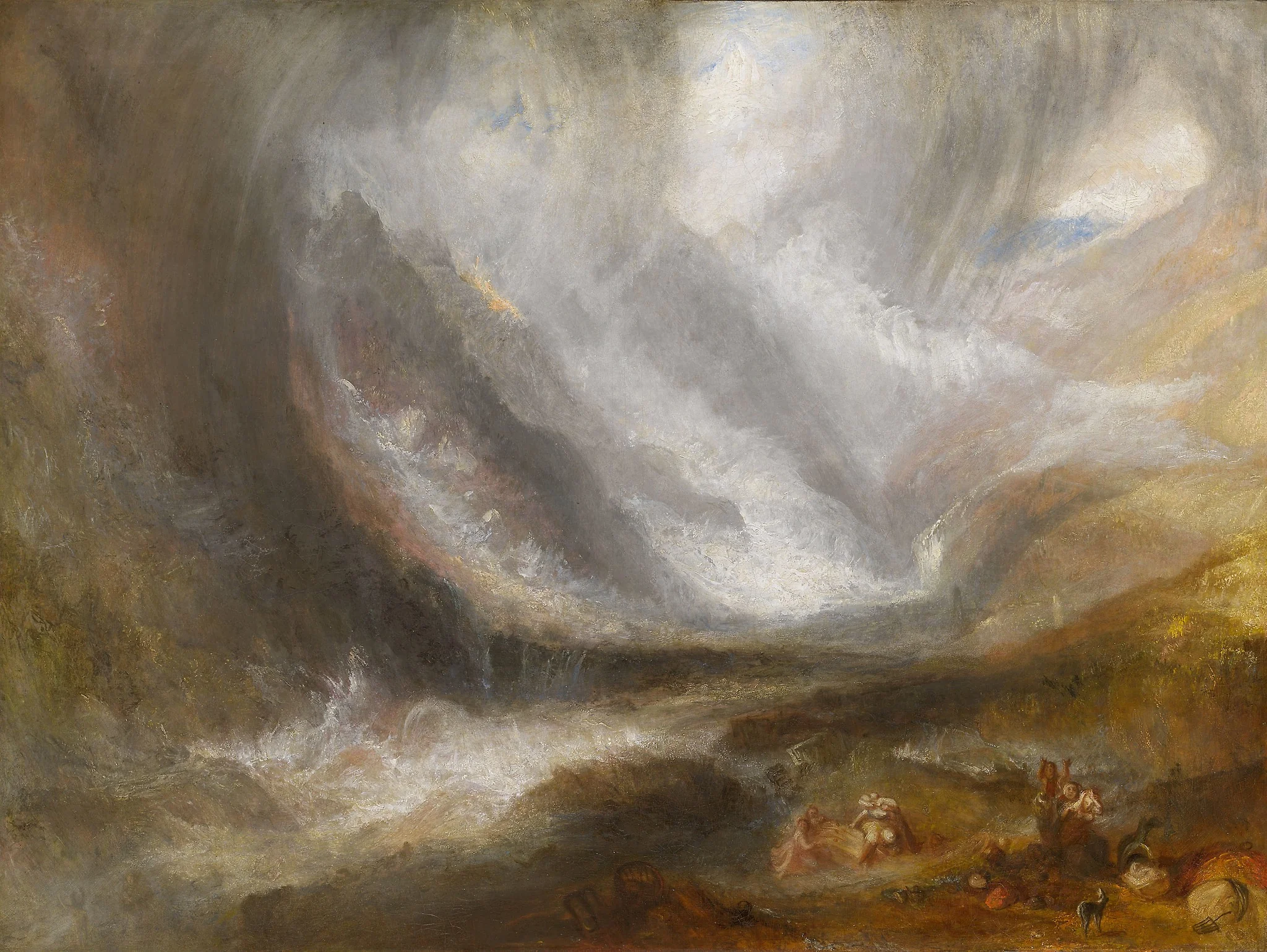 Valley of Aosta: Snowstorm, Avalanche, and Thunderstorm, detail